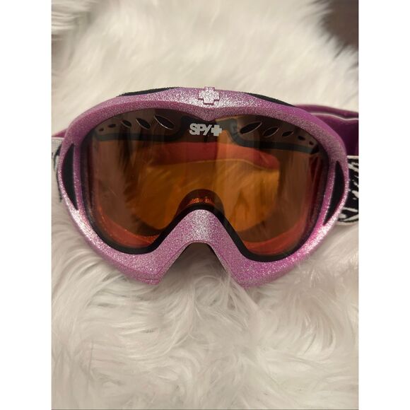 Spy plus kids Snowboarding skiing goggles sparkly purple spy plus with orange ti - Picture 1 of 5